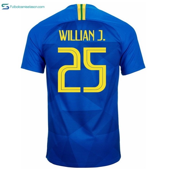 Camiseta Brasil 2ª Willian J. 2018 Azul